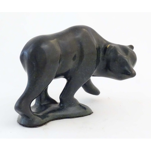 1171 - A limited edition no. 172/1000 cast and patinated model of a bear by American sculptor Robert Deurlo... 