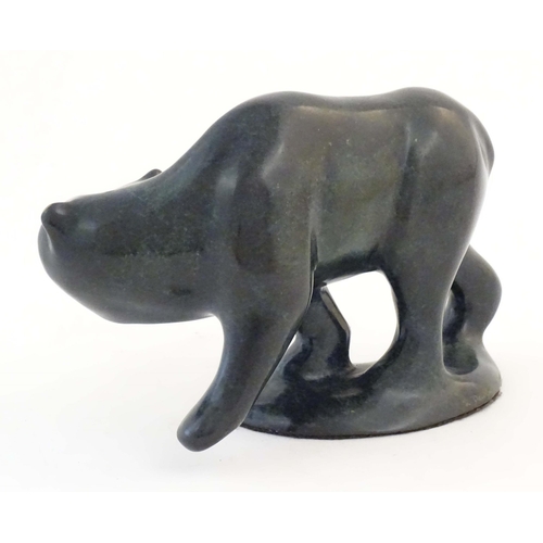 1171 - A limited edition no. 172/1000 cast and patinated model of a bear by American sculptor Robert Deurlo... 