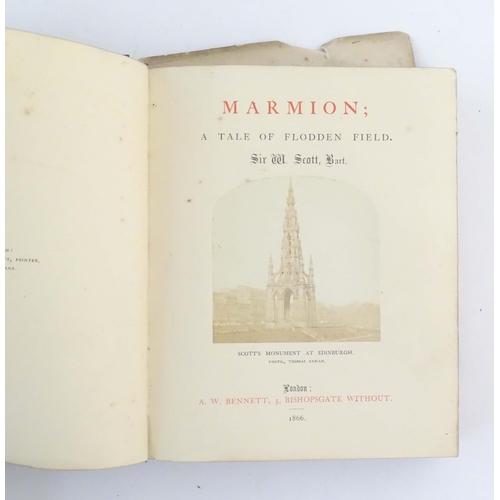 1211A - A 19thC Mauchline ware book cover for Marmion; A Tale of Flodden Field, by Sir Walter Scott. Publish... 