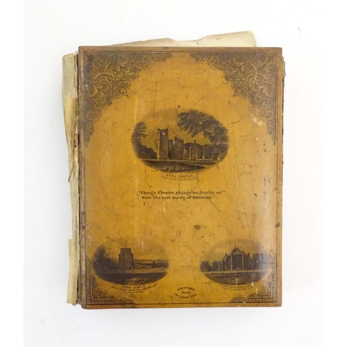 1211A - A 19thC Mauchline ware book cover for Marmion; A Tale of Flodden Field, by Sir Walter Scott. Publish... 