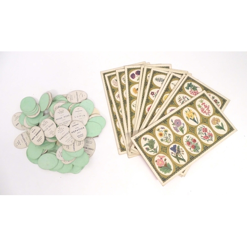 1390 - Toy: A Victorian game Floral Lotto by Jaques & Son, London. Contained within original wooden box wit... 