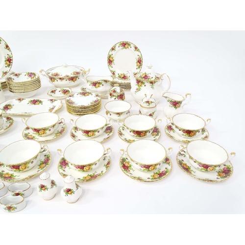 206 - A large quantity of Royal Albert tea and dinner wares in the Old Country Roses pattern comprising di... 