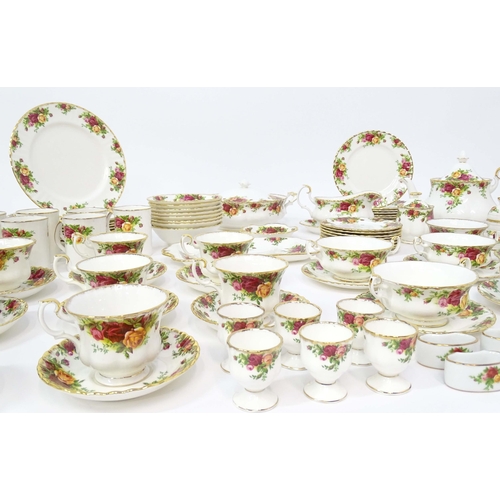 206 - A large quantity of Royal Albert tea and dinner wares in the Old Country Roses pattern comprising di... 