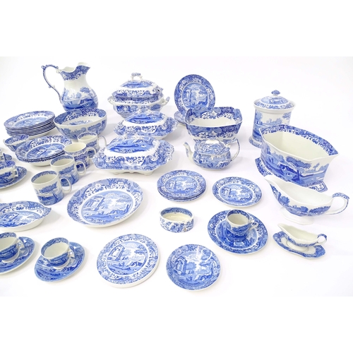 207 - A quantity of blue and white Copeland Spode and Spode tea and dinner wares in the Italian pattern to... 