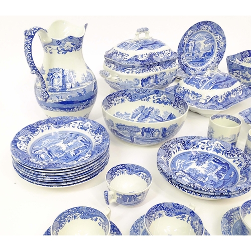 207 - A quantity of blue and white Copeland Spode and Spode tea and dinner wares in the Italian pattern to... 