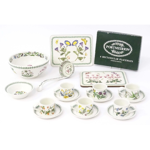 209 - A quantity of Portmeirion wares to include six coffee cups and saucers, a bowl and fruit bowl in the... 