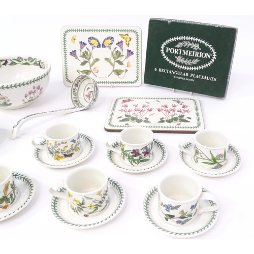 209 - A quantity of Portmeirion wares to include six coffee cups and saucers, a bowl and fruit bowl in the... 