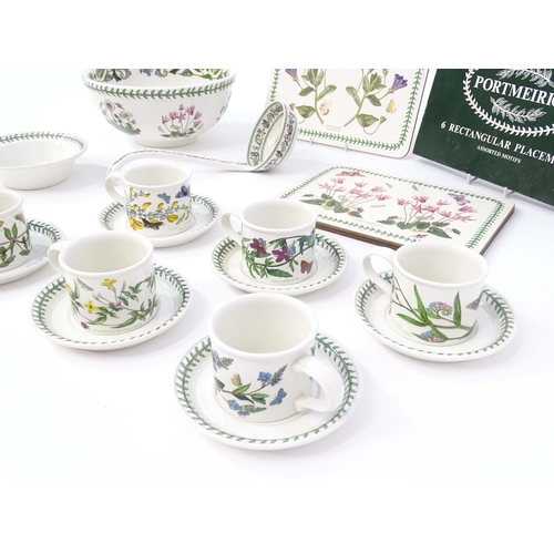 209 - A quantity of Portmeirion wares to include six coffee cups and saucers, a bowl and fruit bowl in the... 