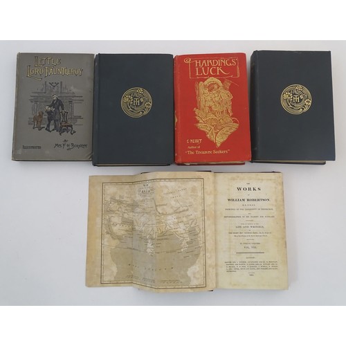 900 - Books: Five assorted books comprising Little Lord Fauntleroy, by Frances Hodgson Burnett, 1901; Hard... 