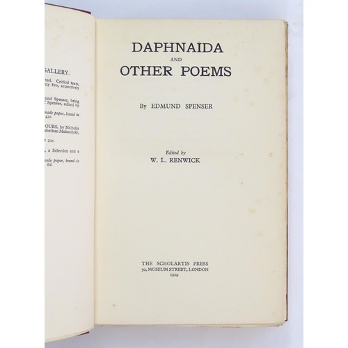 919 - Books: A quantity of assorted poetry books, to include The Works of Edmund Spenser, by the Rev. Henr... 