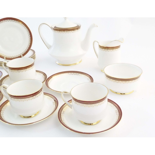 214 - A quantity of Paragon tea wares in the Holyrood pattern, to include teapot, sugar bowl, milk jug, cu... 