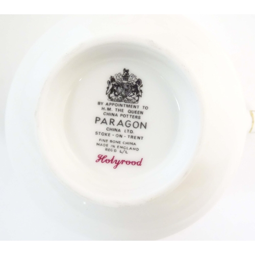 214 - A quantity of Paragon tea wares in the Holyrood pattern, to include teapot, sugar bowl, milk jug, cu... 