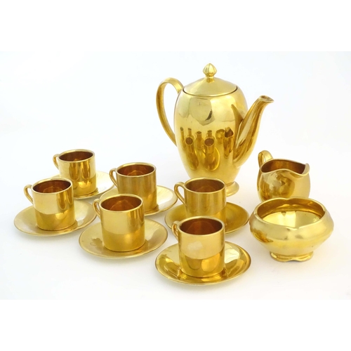 215 - A quantity of Royal Winton / Grimwades coffee wares with gilt glaze, to include coffee pot, milk jug... 