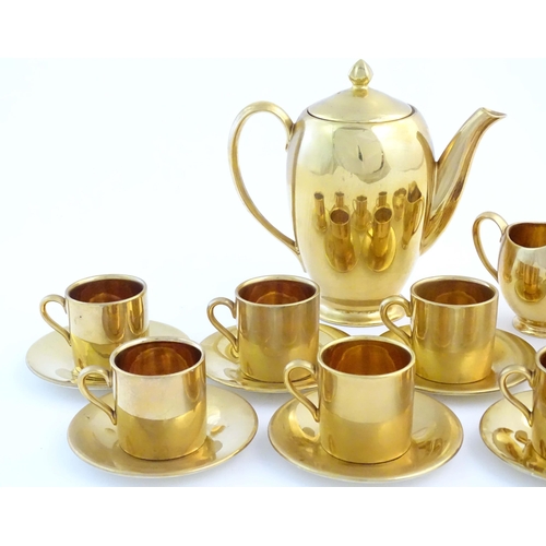 215 - A quantity of Royal Winton / Grimwades coffee wares with gilt glaze, to include coffee pot, milk jug... 