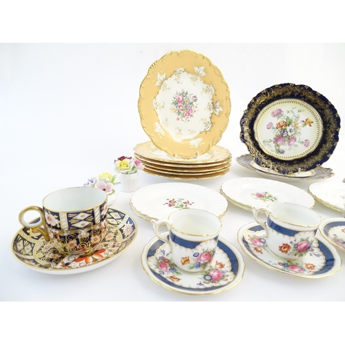 217 - A quantity of assorted ceramics to include a Royal Crown Derby coffee cup and saucer decorated in th... 