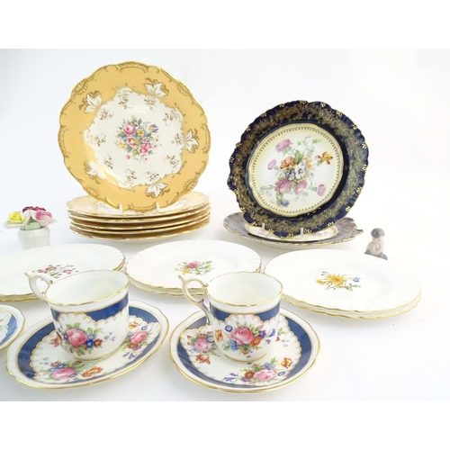 217 - A quantity of assorted ceramics to include a Royal Crown Derby coffee cup and saucer decorated in th... 