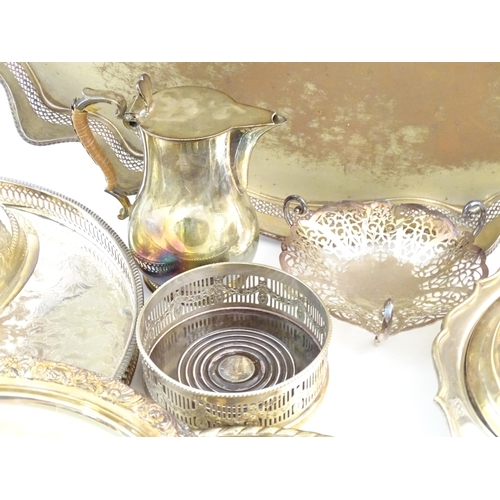 556 - A quantity of assorted silver plated wares to include serving dishes some by Barker Ellis, assorted ... 