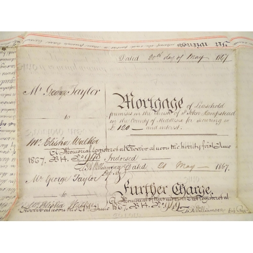 959 - A quantity of late 19thC / early 20thC handwritten documents, to include deeds relating to the lease... 