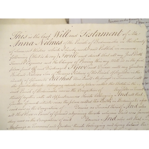 959 - A quantity of late 19thC / early 20thC handwritten documents, to include deeds relating to the lease... 