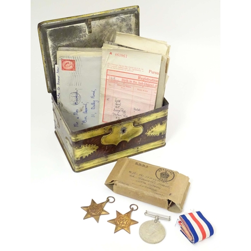 991 - Militaria, WW2 / WWII / World War 2 / Second World War : campaign medals awarded to R.R. Hawkins, Ro... 