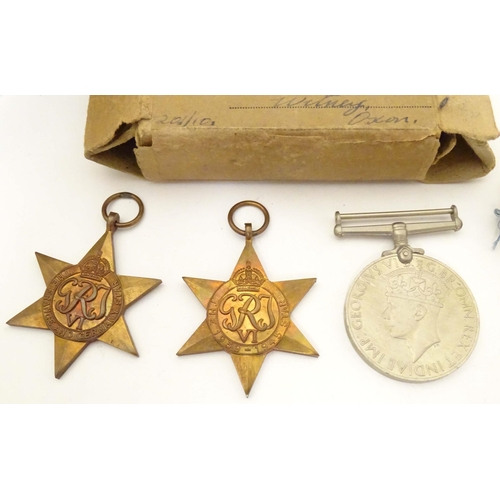 991 - Militaria, WW2 / WWII / World War 2 / Second World War : campaign medals awarded to R.R. Hawkins, Ro... 