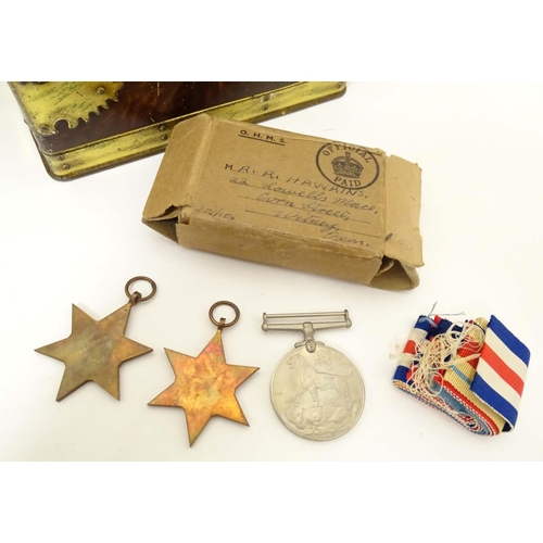 991 - Militaria, WW2 / WWII / World War 2 / Second World War : campaign medals awarded to R.R. Hawkins, Ro... 