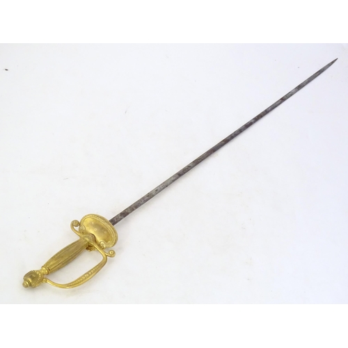 993 - Militaria: an early to mid 20thC English court sword, the 30 3/4