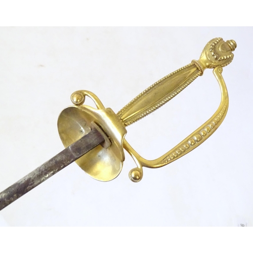 993 - Militaria: an early to mid 20thC English court sword, the 30 3/4