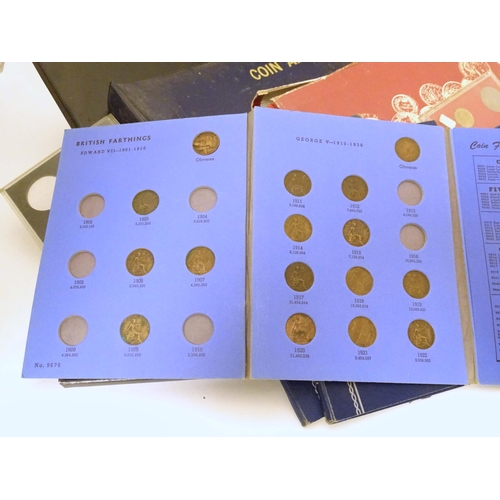 799 - Coins: Assorted albums containing various Victorian and later coins, together with Elizabeth II proo... 