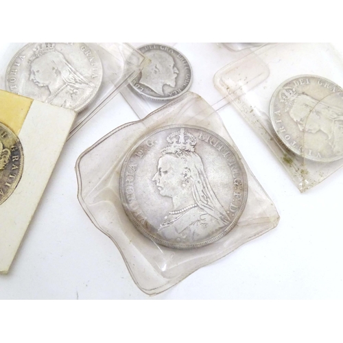 801 - Coins: Fourteen Victorian and later silver coins (14)