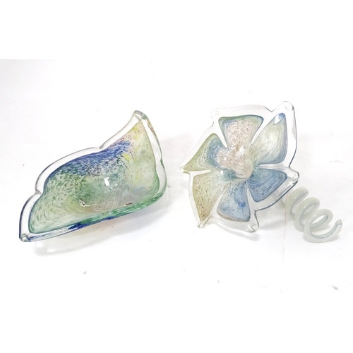 14 - Two items of studio art glass. Each approx. 9
