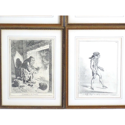 46 - After James Gillray (1756-1815), Restrike engravings, Various satirical portraits / scenes comprisin... 