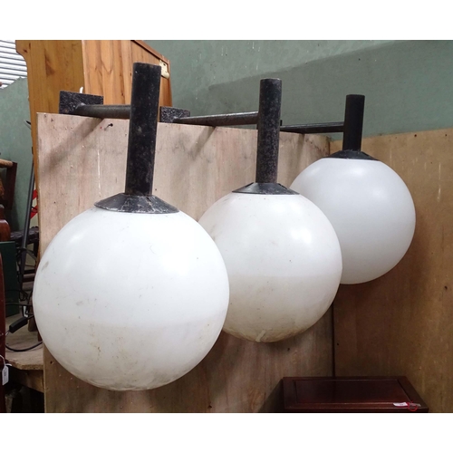 64 - 3 exterior wall lights. Approx 30 1/2