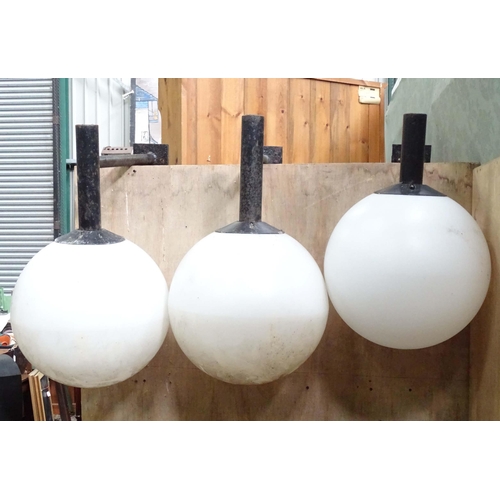 64 - 3 exterior wall lights. Approx 30 1/2