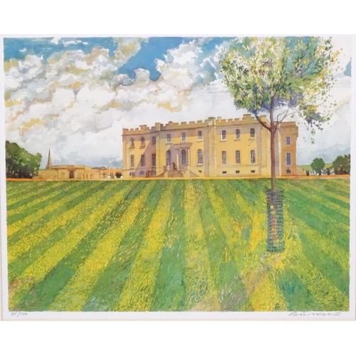 65 - Peter Welton, 20th century, Limited edition lithograph, no. 35/500, Kimbolton School. Signed and num... 