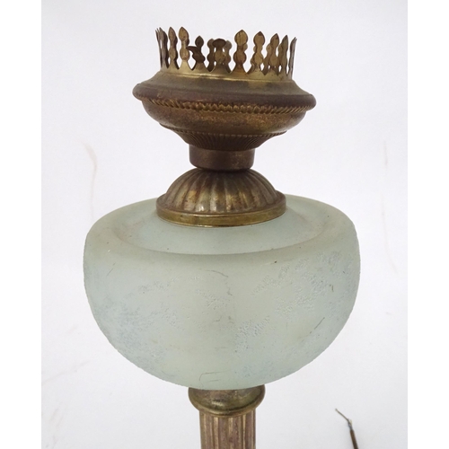 74 - A table lamp formed as an oil lamp. Approx. 18