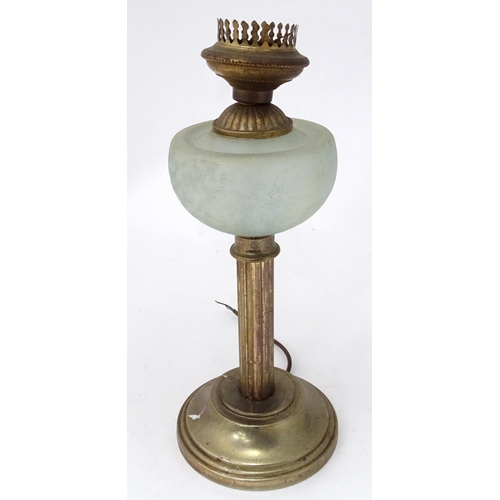 74 - A table lamp formed as an oil lamp. Approx. 18