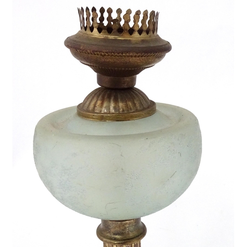 74 - A table lamp formed as an oil lamp. Approx. 18