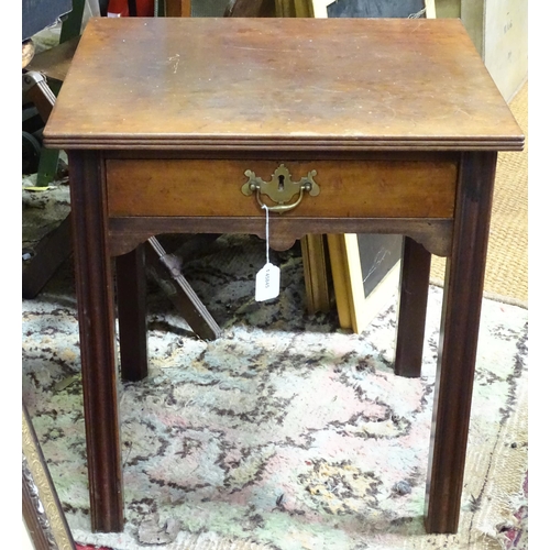 79 - A 19thC mahogany occasional table with single drawer. Approx. 21