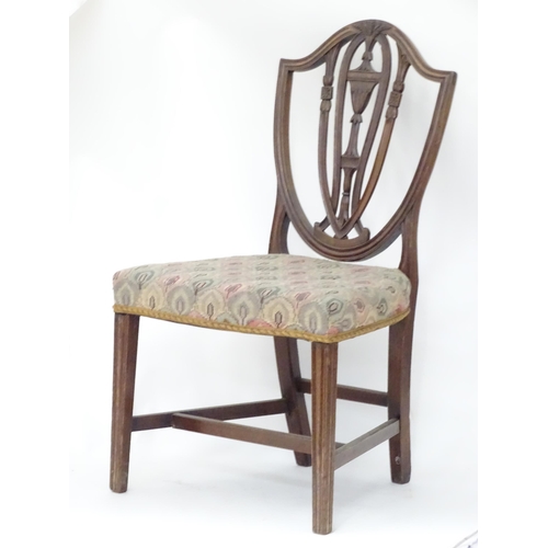 86 - 19thC shield back chair. Approx 35