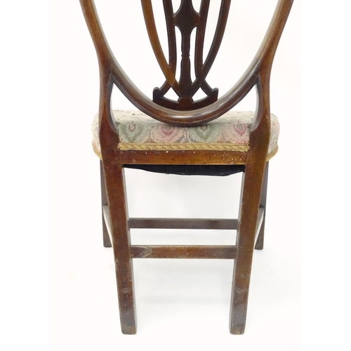 86 - 19thC shield back chair. Approx 35