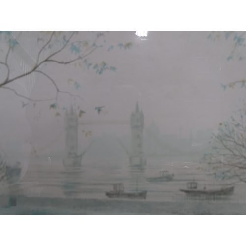 89 - A signed limited edition print by Jeremy King, depicting a London park scene with a view of Tower Br... 