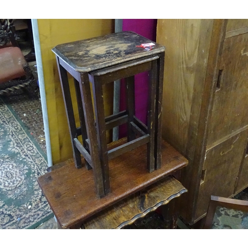 123 - A quantity of assorted furniture to include : An oak occasional table with barley twist column legs,... 