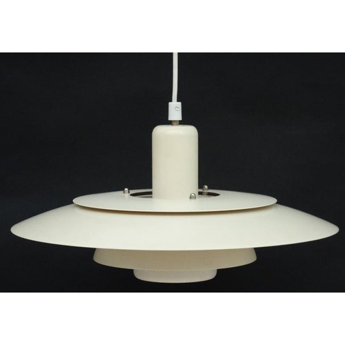 125 - Vintage Retro :a Danish lamp / light of cream liveried 3 tier form possibly designed by Jo Hammerbor... 