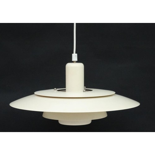 125 - Vintage Retro :a Danish lamp / light of cream liveried 3 tier form possibly designed by Jo Hammerbor... 