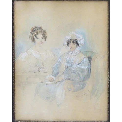 137 - Edward Hastings (1781-1861), Pencil, watercolour and gouaches, A pair, A portrait of Mrs Hollingwort... 