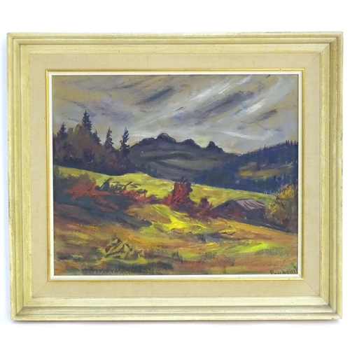 1149 - John Paschoud (1901-1998), Swiss School, Oil on board, A Continental landscape scene with mountains ... 