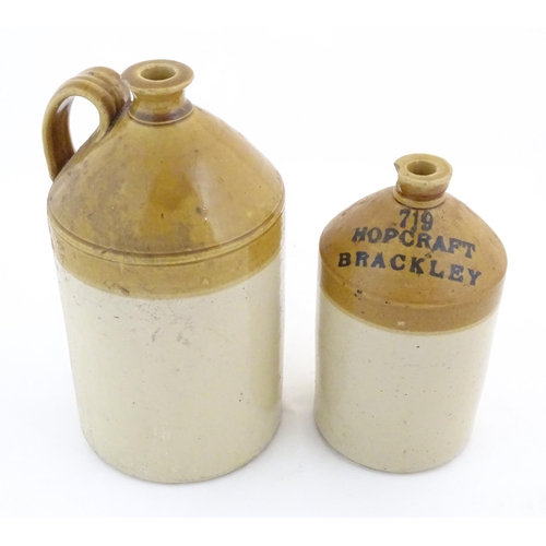 976 - Two early to mid 20thC stoneware flagons, comprising a beer carrier with printed mark 719 - Hopcraft... 