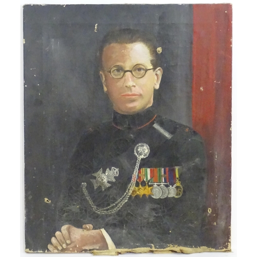 1073 - 20th century, Oil on canvas, A portrait of a military gentleman / officer of a Guards Regiment with ... 