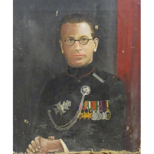 1073 - 20th century, Oil on canvas, A portrait of a military gentleman / officer of a Guards Regiment with ... 